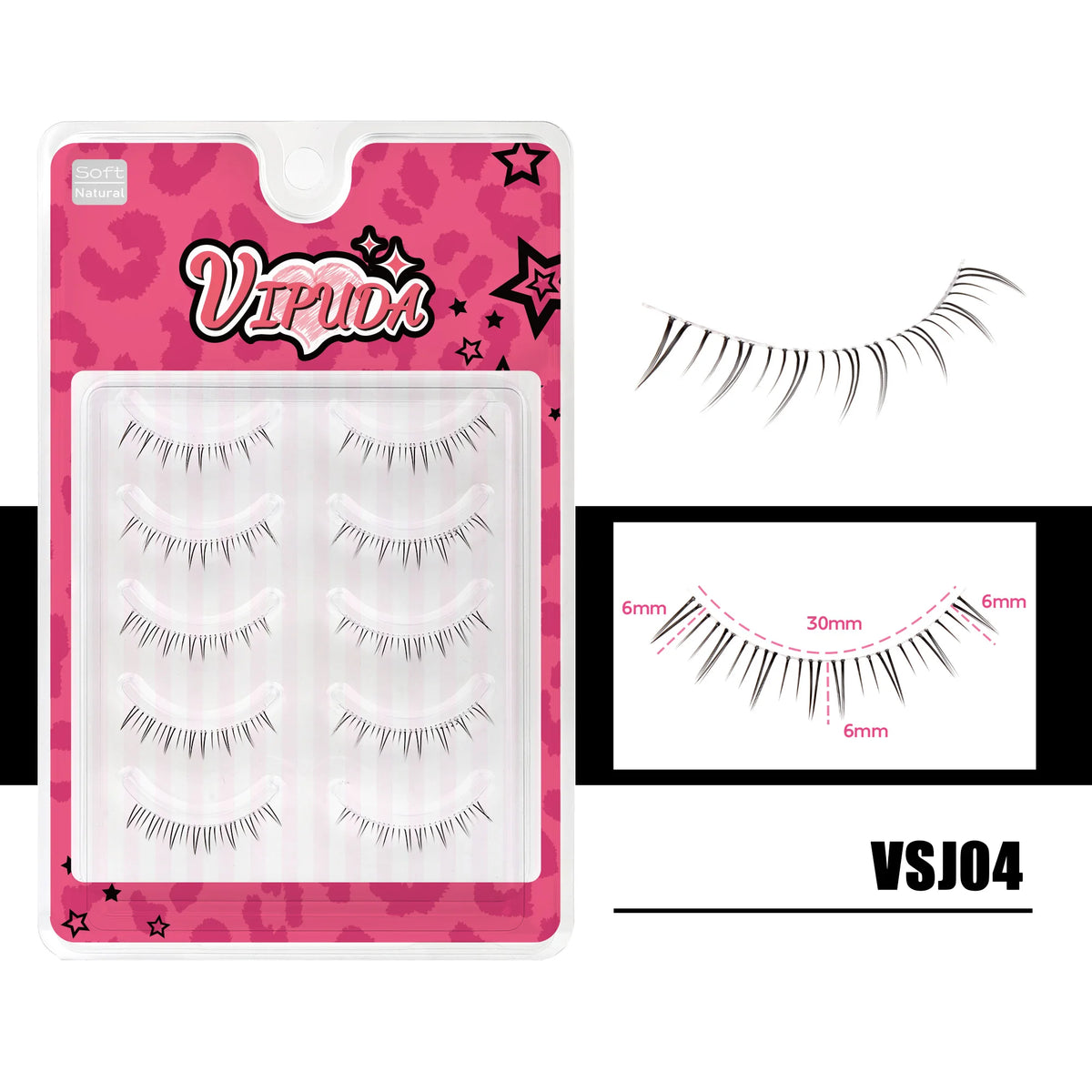 10 Pairs Manga Lower Eyelashes - Wispy Under Eye Lashes for Cosplay