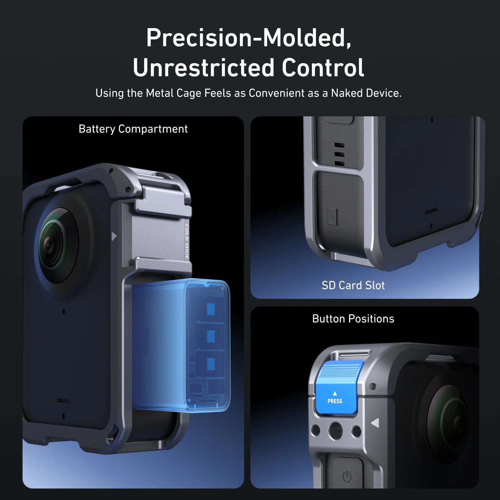 TELESIN Aluminum Alloy Cage for DJI OSMO 360 - Ultimate Protection