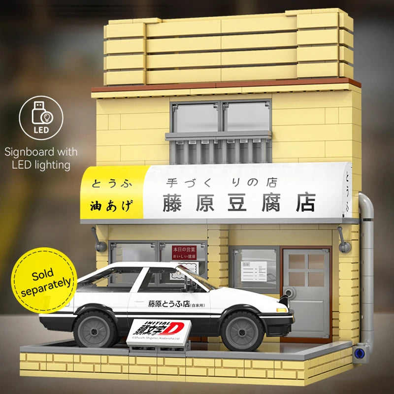 Cada Anime Initial D Tofu Shop Model - Building Blocks with LED