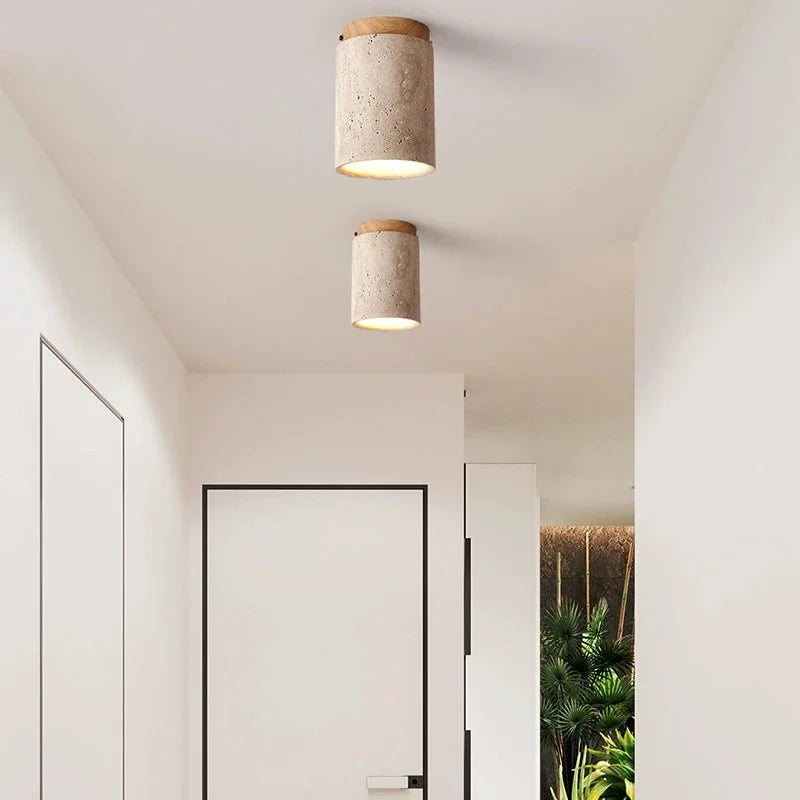 Japanese Style LED Ceiling Lamp - Modern Round Surface Mount Light