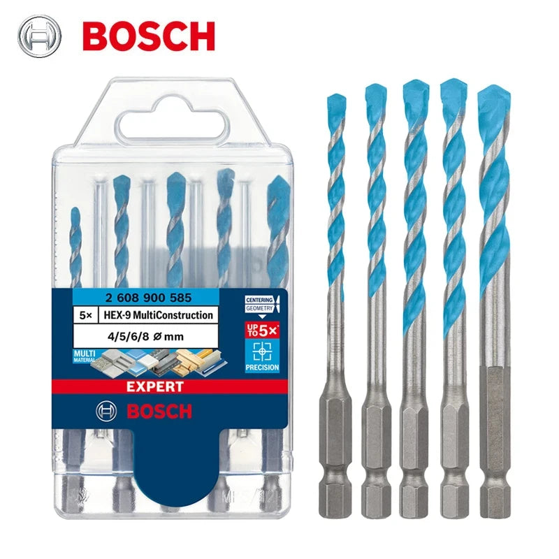Bosch Hexagonal Twist Drill Bits Set (4/5/6/6/8mm) - 5-Piece Set