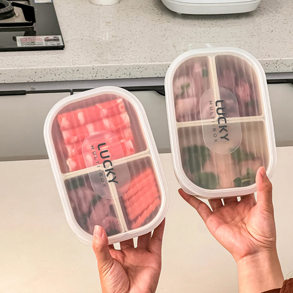3-Compartment Food Storage Box for Fresh Keeping | Kitchen Organizer