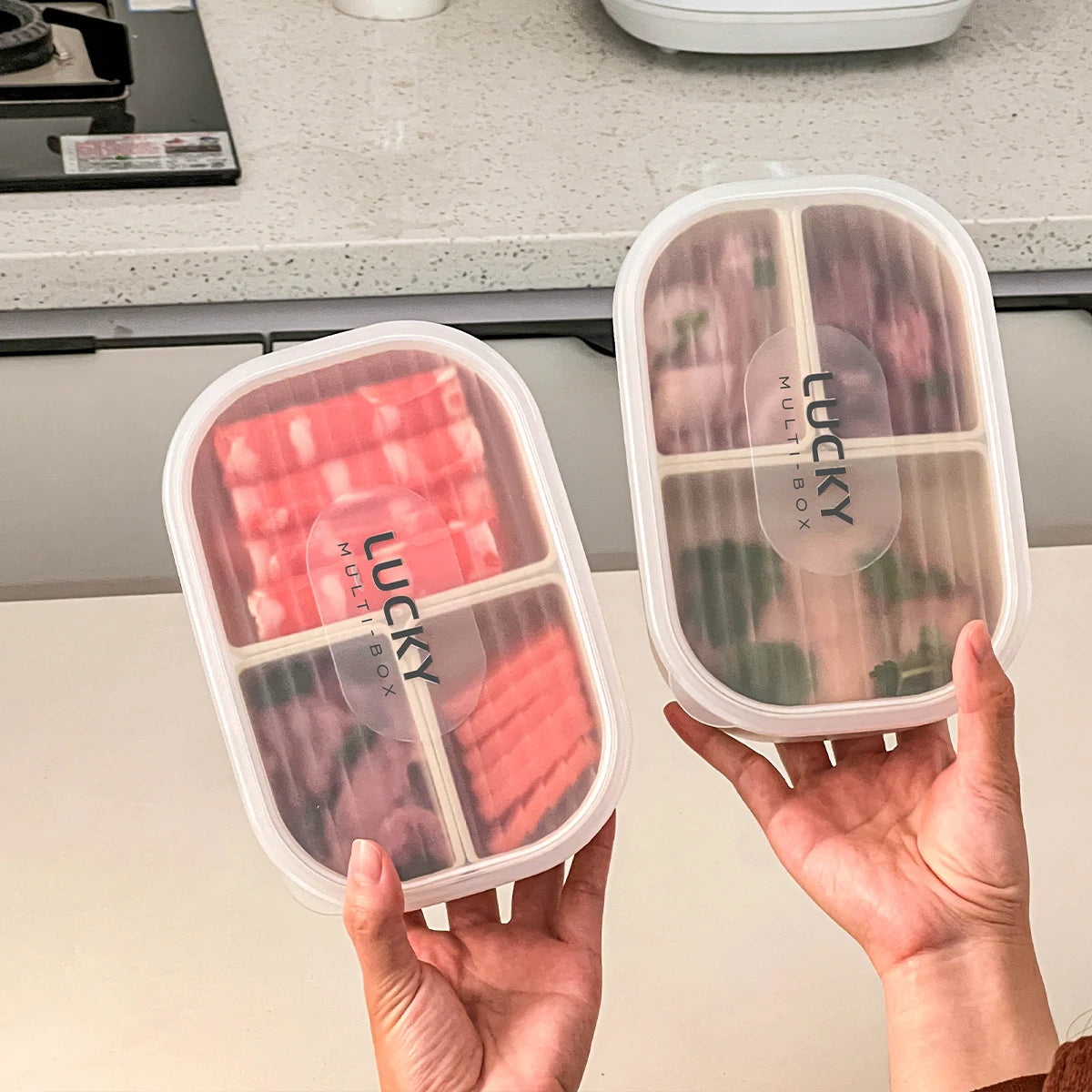 3-Compartment Food Storage Box for Fresh Keeping | Kitchen Organizer