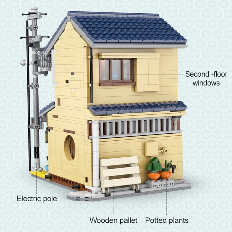 LED Japanese Tea Shop Building Blocks - Creative Architecture Toy Set