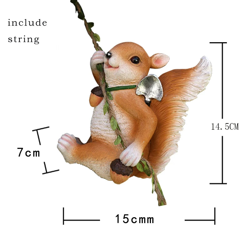 Whimsical Climbing Squirrel Resin Figurine for Garden Décor