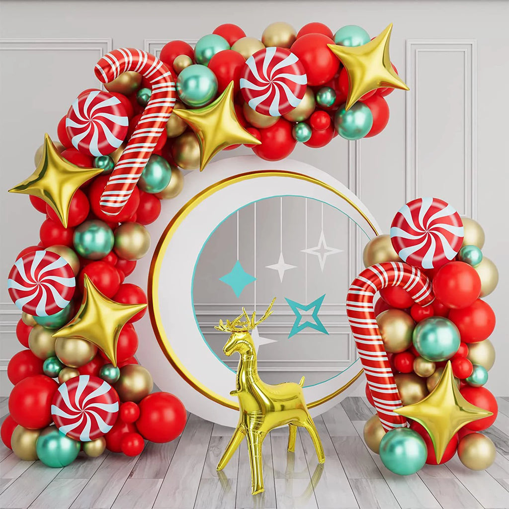 Festive Balloon Decorations - Christmas Crutches & Golden Deer Set