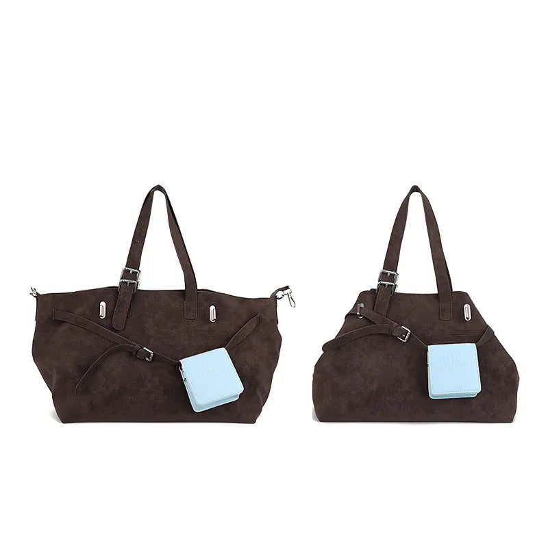 Chic Y2K Faux Suede Tote Bag – Versatile & Spacious for Women