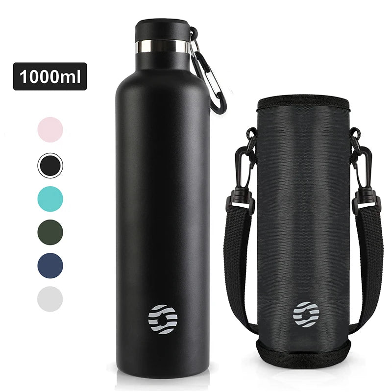 FEIJIAN Vacuum Insulated 1000ml Stainless Steel Bottle - Leak-Proof