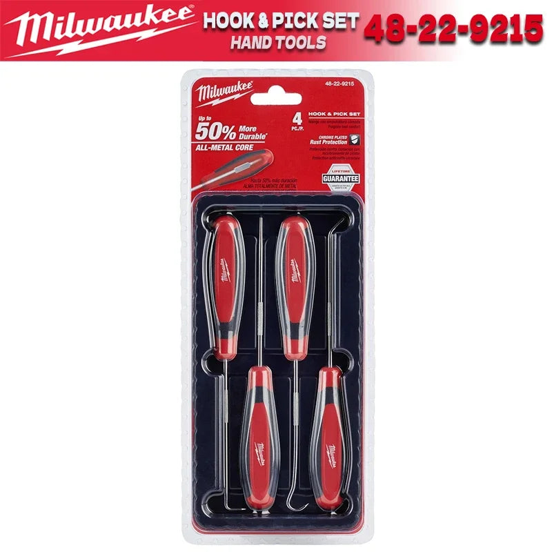 Milwaukee 4-Piece Hook & Pick Set - Durable Alloy Steel Tools