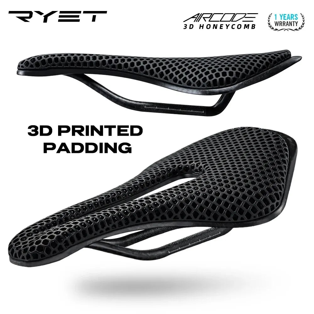 RYET Ultralight 3D Printed Bike Saddle - Comfortable & Breathable