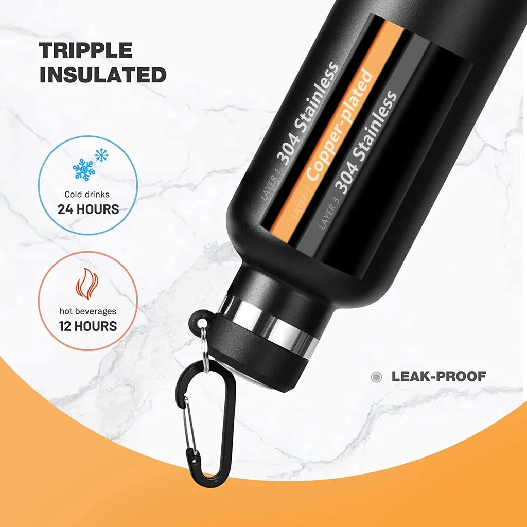 FEIJIAN Vacuum Insulated 1000ml Stainless Steel Bottle - Leak-Proof