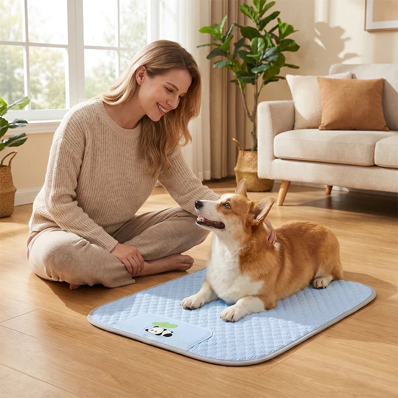 Cooling Pet Bed Mat - Breathable and Washable for Dogs & Cats