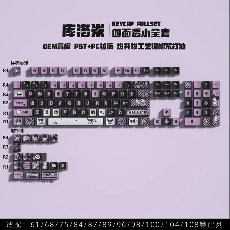 122-Key Customizable Pudding Keycaps for Mechanical Keyboards