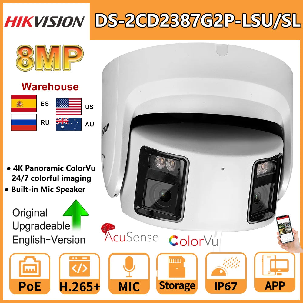Hikvision 8MP ColorVu Dual Lens IP Camera with Built-in Mic & Speaker