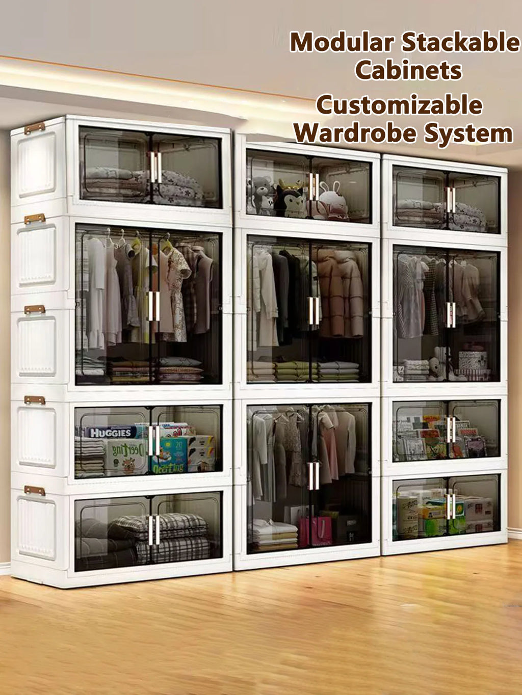 Folding Storage Cabinet - Multi-Use Organizer for Home & Kitchen