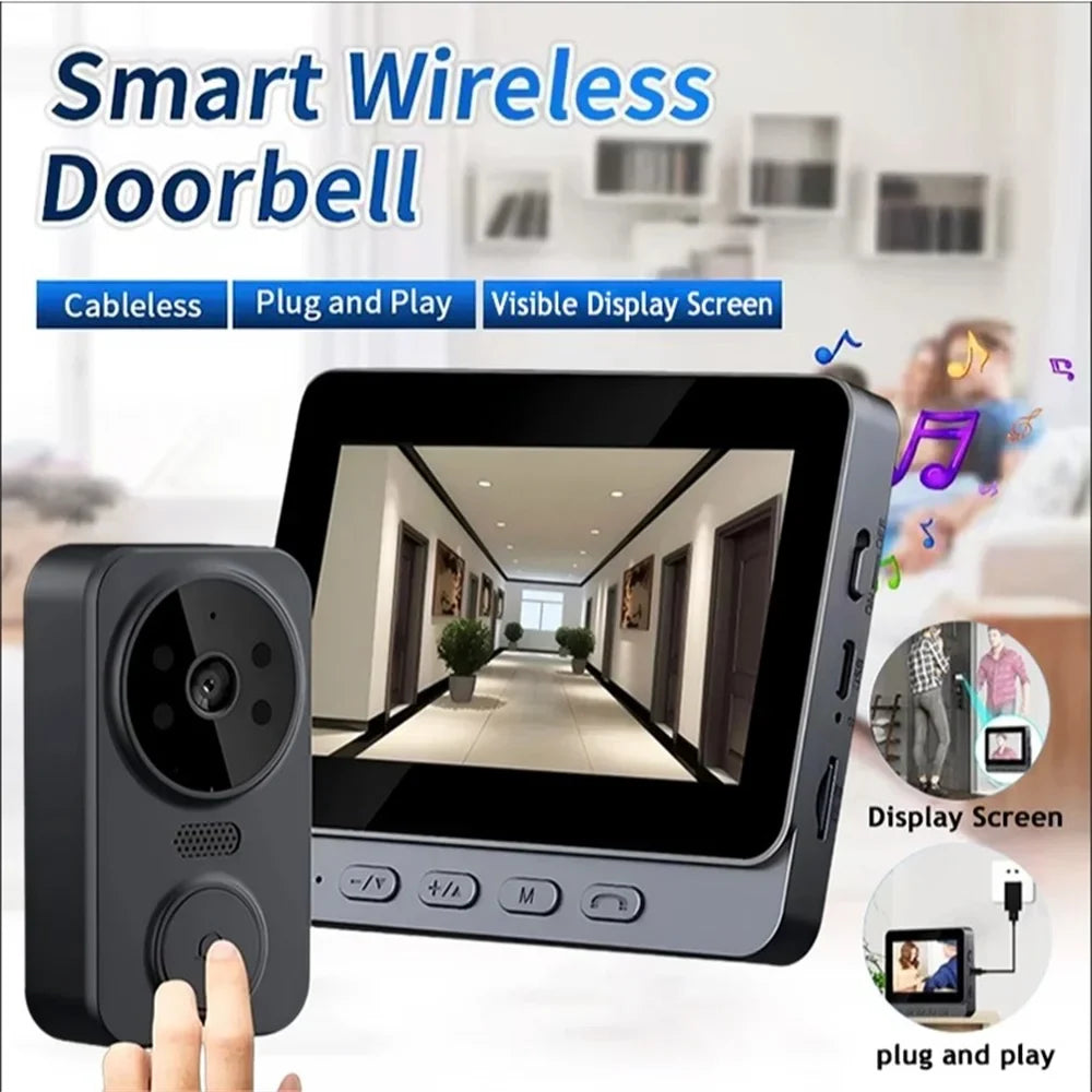 Smart Wireless Video Doorbell - HD Motion Detection & Night Vision