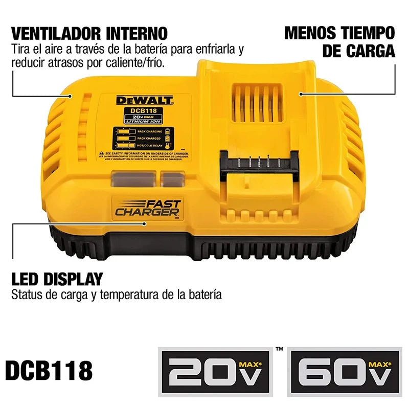 DEWALT 18V/20V Universal Lithium Battery Charger with Fan Cooling
