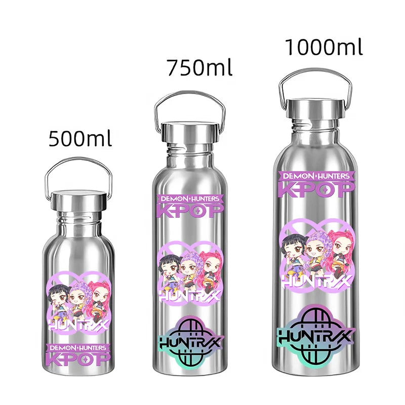 KPop Style Stainless Steel Water Bottle - 500/750/1000ML