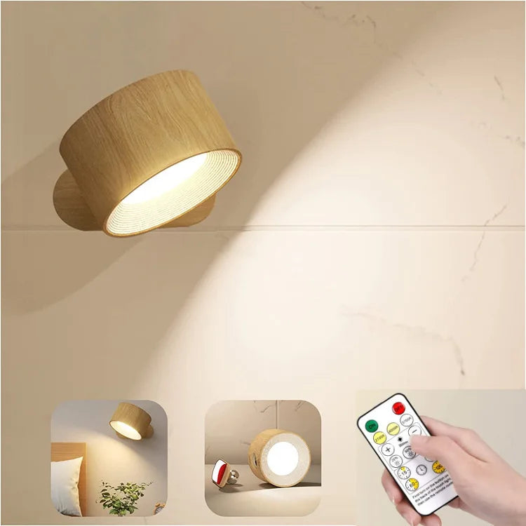 Magnetic Touch Rechargeable Wall Lamp with Remote & Dimmable Lighting