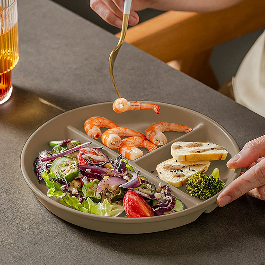 Divided Round Reusable Food Plate - Dishwasher & Microwave Safe