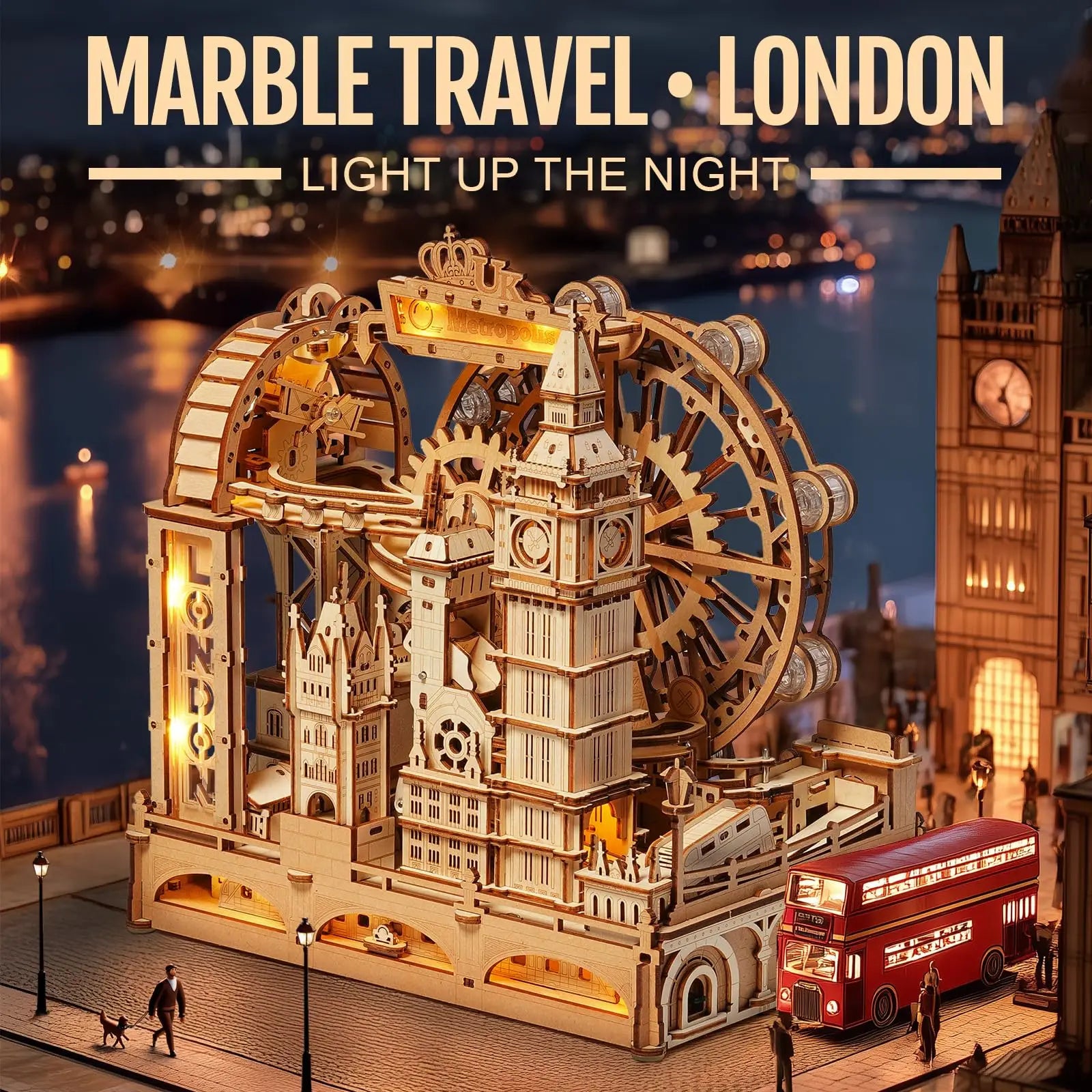 Rokr London Marble Run 3D Puzzle - Fun Interactive Gift for All Ages