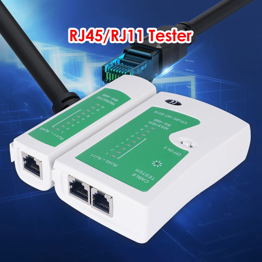 Portable Ethernet Cable Tester for RJ45/RJ11 - Reliable Network Diagnostics