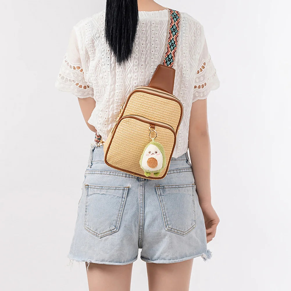 Stylish Straw Woven Crossbody Bag - Perfect for Daily Travel