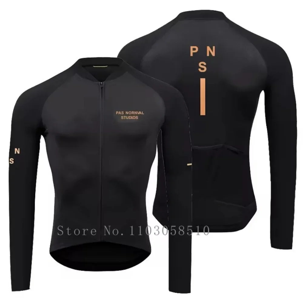 PRO Team Men's Breathable Long Sleeve Cycling Jersey & Bib Pants Set