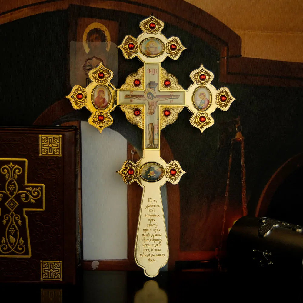 HTISOK Spiritual Handheld Cross for Worship & Home Decor
