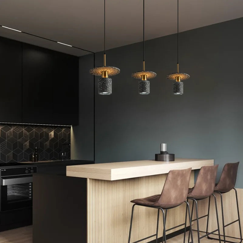 Modern Terrazzo Metal Pendant Lamp for Dining & Living Rooms