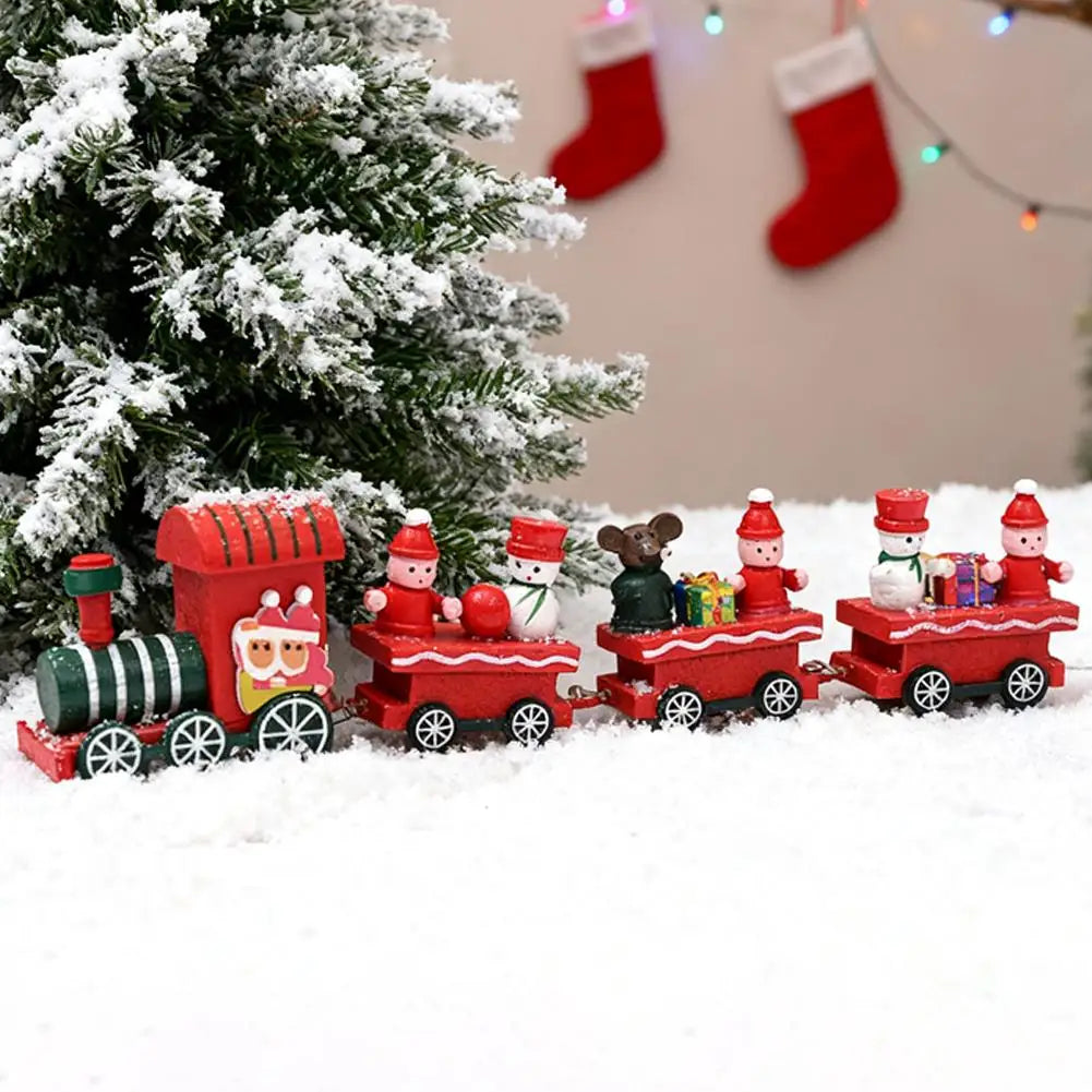 Wooden Christmas Train Decoration - Festive Home Ornament