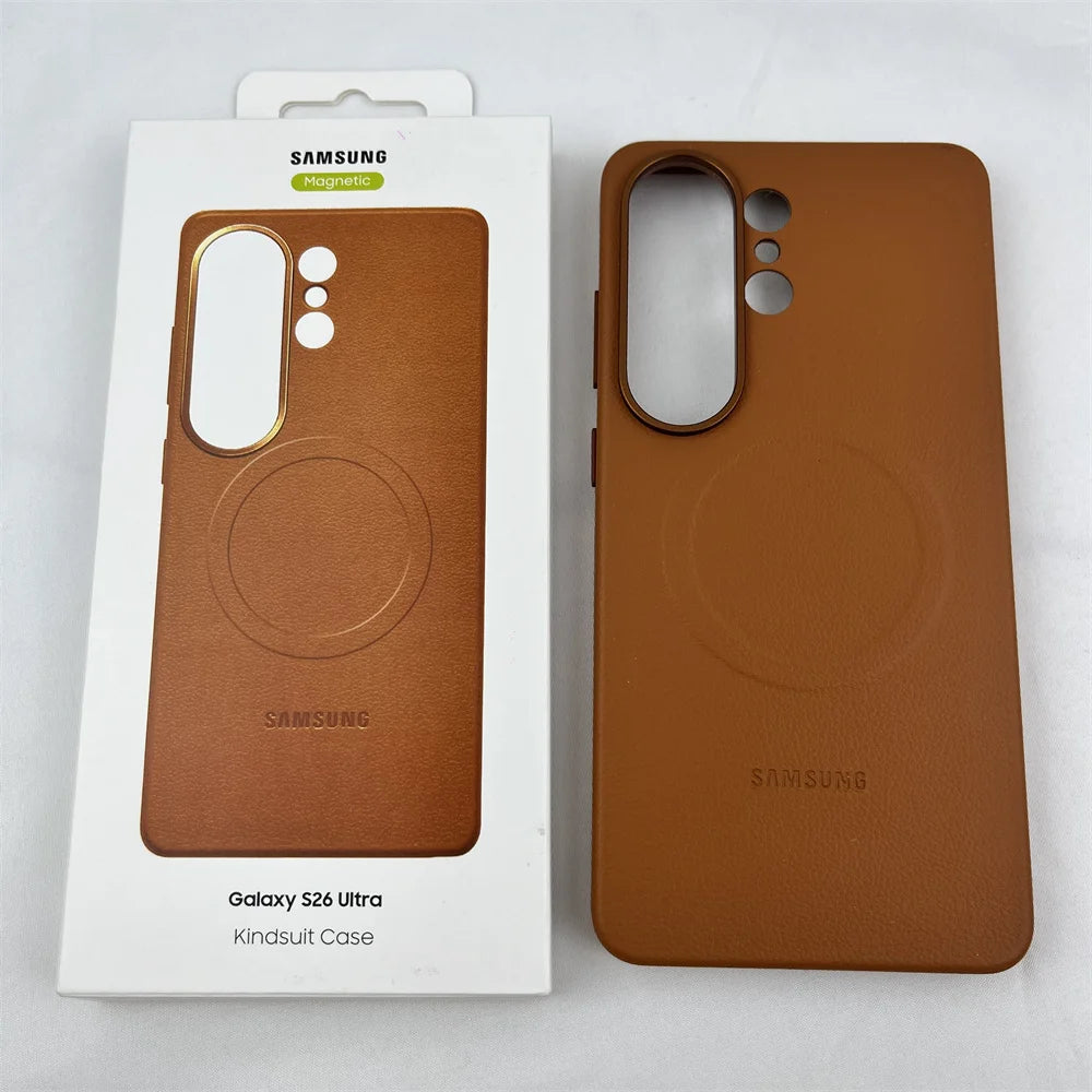 Luxurious Leather Magnetic Case for Samsung Galaxy S26 Ultra