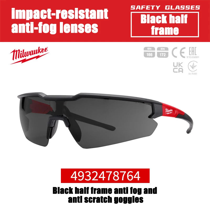 Milwaukee Impact Resistant Safety Goggles - Fog & UV Protected