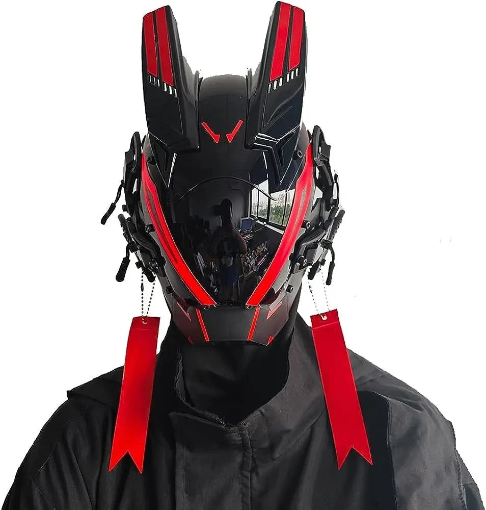 JAUPTO LED Techwear Mask - Futuristic Glowing Accessory for Events
