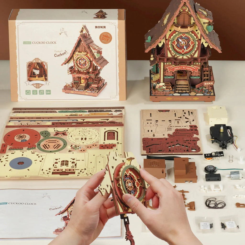 Robotime ROKR Cuckoo Clock: Unique 3D Wooden Puzzle Home Decor