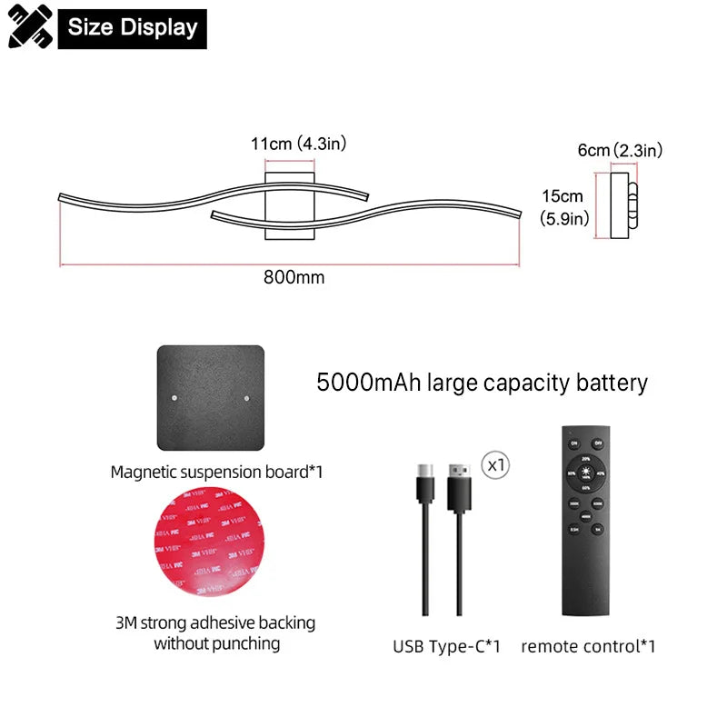 Minimalist Rechargeable Wall Light - Wireless LED Sconces for Home
