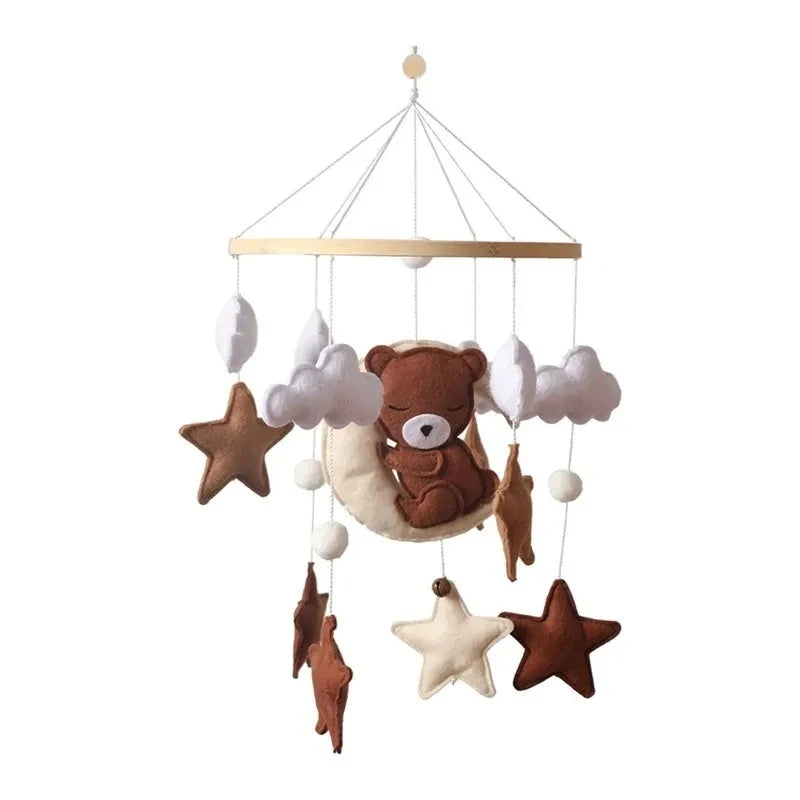 Wooden Baby Mobile Rattle Toy for Newborns - 0-12 Months