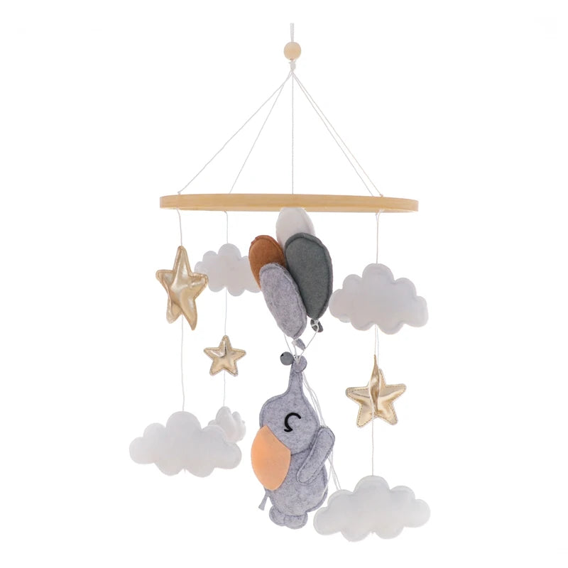 Wooden Baby Crib Mobile with Musical Rattle - Perfect Infant Toy
