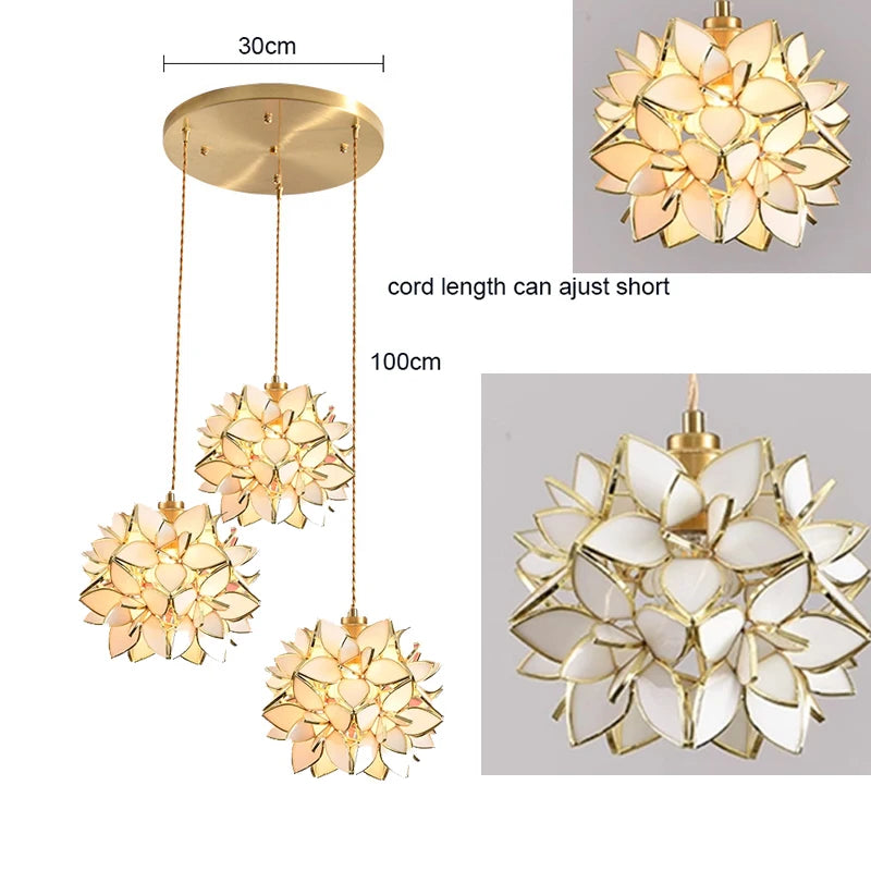 Nordic Copper Glass Pendant Light - Stylish LED Fixture for Home