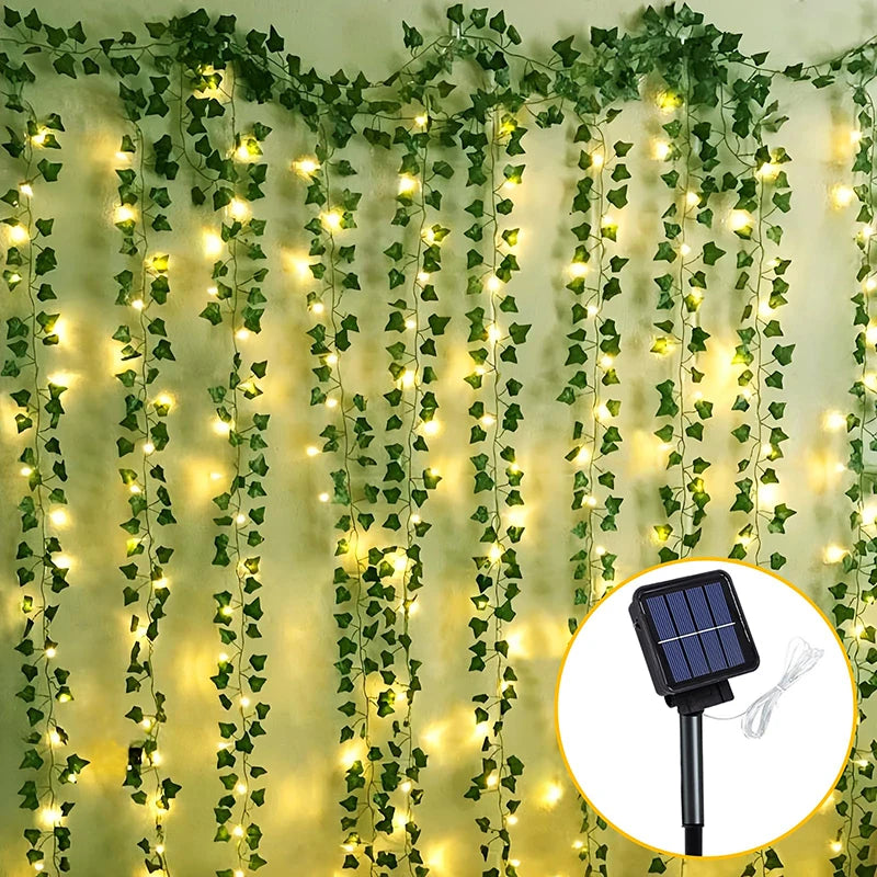Solar Rattan String Lights - 8 Mode Fairy Lamp for Outdoor Décor