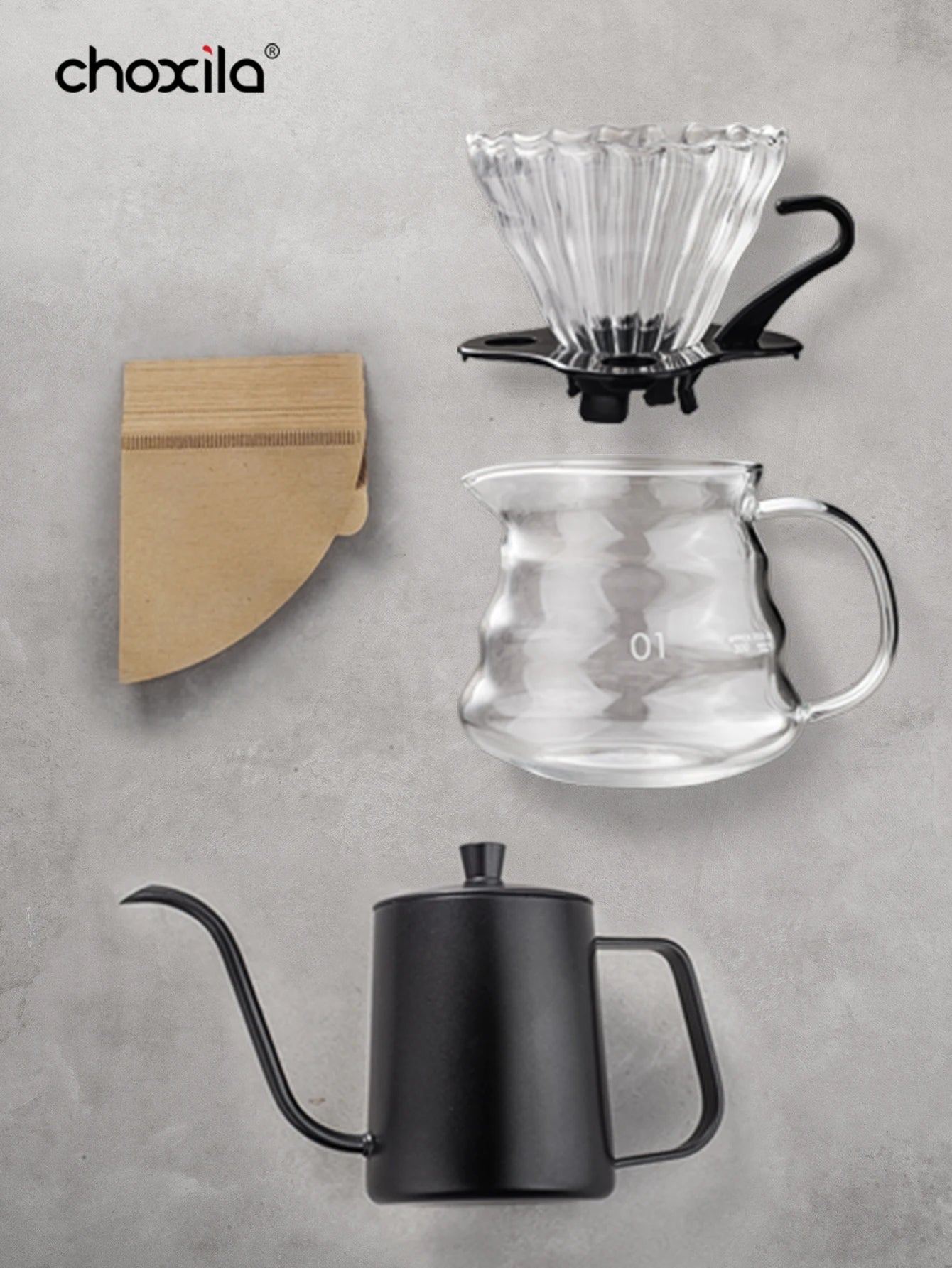 Choxila Portable Pour Over Coffee Maker Set - Travel Coffee Kit