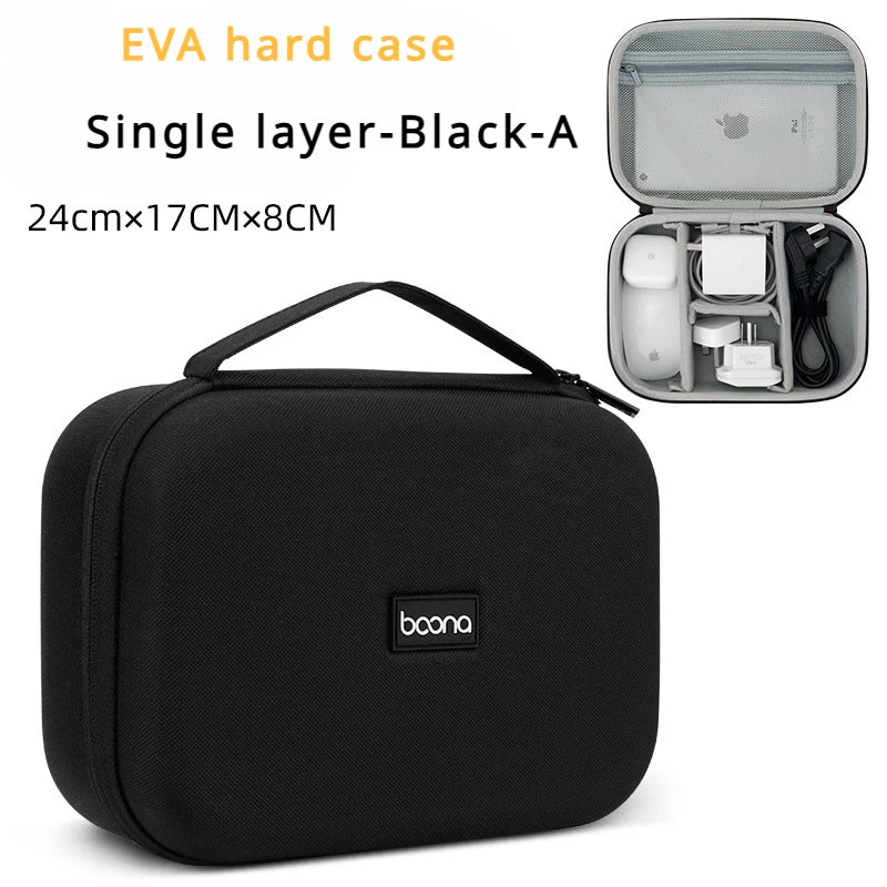 Hard Shell Digital Storage Bag for Travel Power Bank & Cables