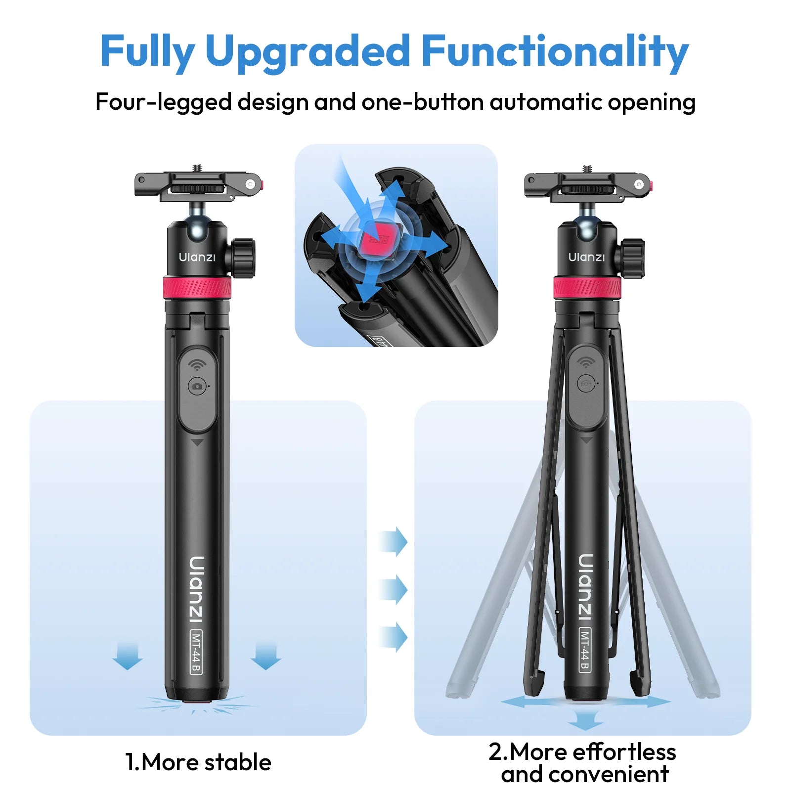Ulanzi MT-44 B Universal Phone Tripod - 1.5M Selfie Stick with Bluetooth