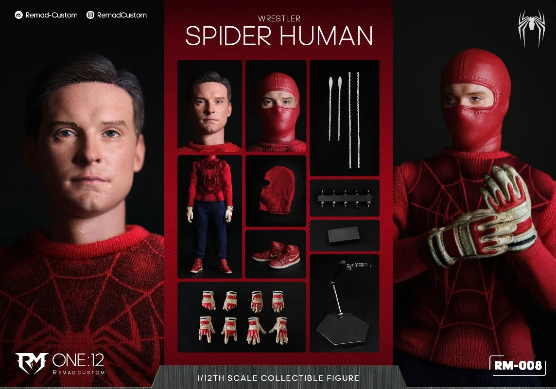 Tobey Maguire Spider Print Cloth Action Figure - 1/12 Scale