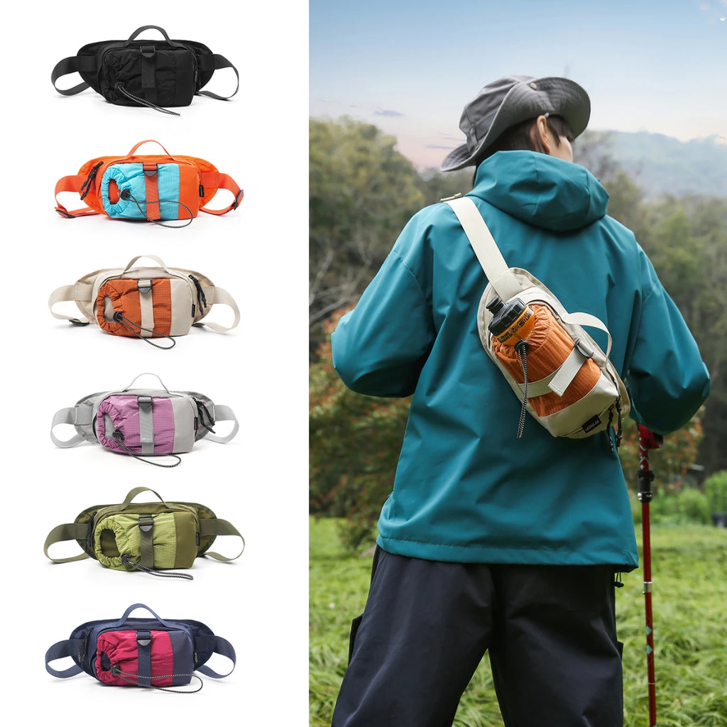 Korean Minimalist Crossbody Bag with Water Bottle Holder – Unisex