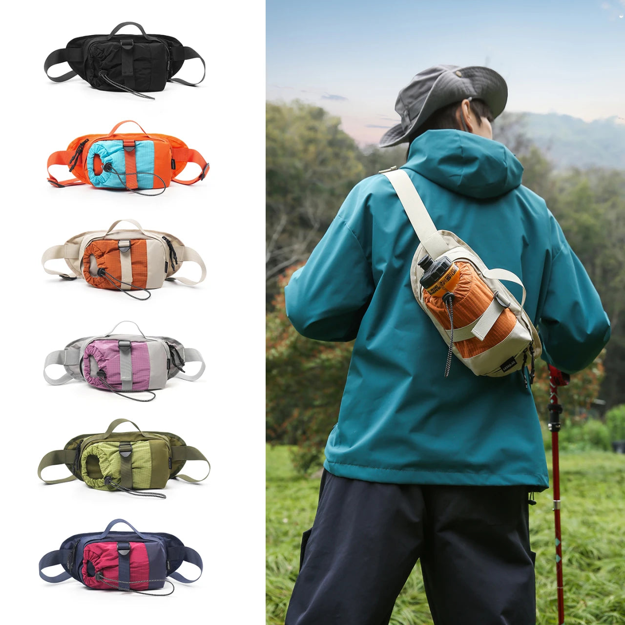 Korean Minimalist Crossbody Bag with Water Bottle Holder – Unisex