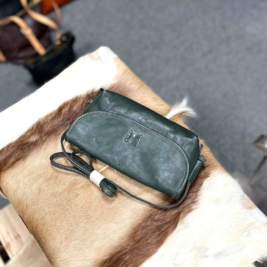 Artistic Mini Leather Shoulder Bag - Durable & Stylish Cell Phone Case