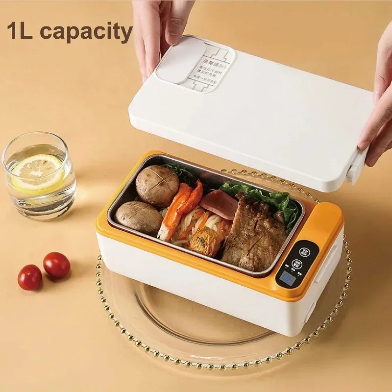 1L USB Electric Heated Lunch Box - Portable Food Warmer for Outdoor & Office