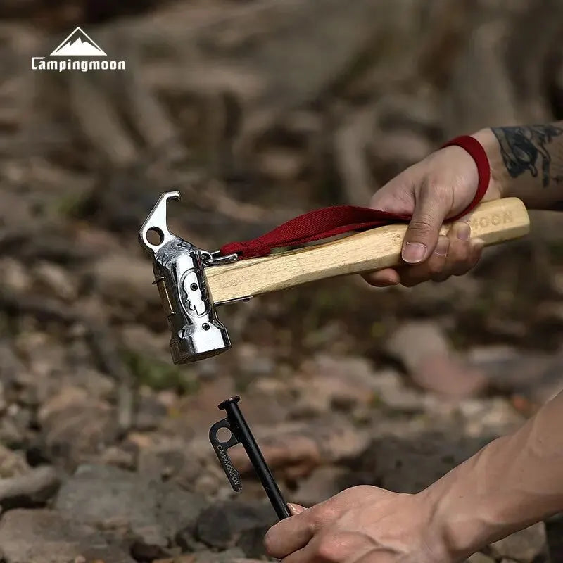 Campingmoon Stainless Steel Camping Hammer with Nail Puller