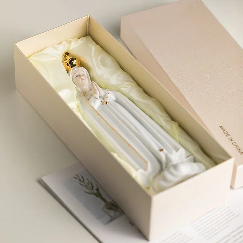 Elegant Ceramic Our Lady of Fatima Statue for Home & Church Decor